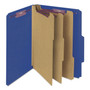 Smead Eight-Section Pressboard Top Tab Classification Folders, 8 SafeSHIELD Fasteners, 3 Dividers, Letter Size, Dark Blue, 10/Box