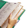 Smead Eight-Section Pressboard Top Tab Classification Folders, Eight SafeSHIELD Fasteners, 3 Dividers, Letter Size, Green, 10/Box