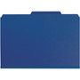 Smead Four-Section Pressboard Top Tab Classification Folders, Four SafeSHIELD Fasteners, 1 Divider, Legal Size, Dark Blue, 10/Box