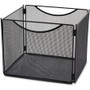 Safco Onyx Steel Mesh Desktop File Box - 10" Height x 12.50" Width x 11" Depth - Desktop - Compact, Carrying Handle, Collapsible, Portable - Powder Coated - Black