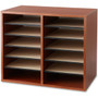 Safco Fiberboard Literature Sorter, 12 Compartments, 19.63 x 11.88 x 16.13, Cherry