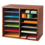 Safco Fiberboard Literature Sorter, 12 Compartments, 19.63 x 11.88 x 16.13, Cherry