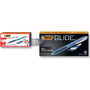 BIC GLIDE Ballpoint Pen, Retractable, Medium 1 mm, Blue Ink, Translucent Blue/Blue Barrel, Dozen