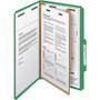 Smead Four-Section Pressboard Top Tab Classification Folders, Four SafeSHIELD Fasteners, 1 Divider, Legal Size, Green, 10/Box