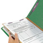 Smead Four-Section Pressboard Top Tab Classification Folders, Four SafeSHIELD Fasteners, 1 Divider, Legal Size, Green, 10/Box