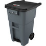 Rubbermaid Commercial Brute 50-gallon Step On Rollout Container - Step-on Opening - Rollout Lid - 50 gal Capacity - Manual - Heavy Duty, Wheels, Reinforced, Handle, Easy to Clean