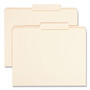 Smead Reinforced Guide Height File Folders, 2/5-Cut Tabs: Right of Center Position, Letter Size, 0.75" Expansion, Manila, 100/Box