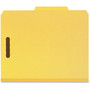 Smead Recycled Pressboard Classification Folders, 2" Expansion, 2 Dividers, 6 Fasteners, Letter Size, Yellow Exterior, 10/Box