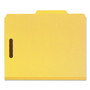 Smead Recycled Pressboard Classification Folders, 2" Expansion, 2 Dividers, 6 Fasteners, Letter Size, Yellow Exterior, 10/Box