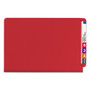 Smead End Tab Pressboard Classification Folders, Six SafeSHIELD Fasteners, 2" Expansion, 2 Dividers, Legal Size, Bright Red, 10/Box