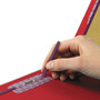 Smead End Tab Pressboard Classification Folders, Six SafeSHIELD Fasteners, 2" Expansion, 2 Dividers, Legal Size, Bright Red, 10/Box