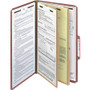 Smead Recycled Pressboard Classification Folders, 2" Expansion, 2 Dividers, 6 Fasteners, Legal Size, Red Exterior, 10/Box