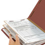 Smead Recycled Pressboard Classification Folders, 2" Expansion, 2 Dividers, 6 Fasteners, Legal Size, Red Exterior, 10/Box