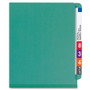 Smead End Tab Pressboard Classification Folders, Six SafeSHIELD Fasteners, 2" Expansion, 2 Dividers, Letter Size, Green, 10/Box (SMD26785) View Product Image