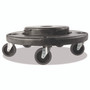 Rubbermaid Commercial Brute Quiet Dolly, 250 lb Capacity, 18.25" Diameter x 6.63"h, Black