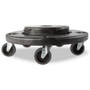 Rubbermaid Commercial Brute Quiet Dolly - 350 lb Load Capacity - Plastic - 6.60" Height - Black - (RCP264043BLA)