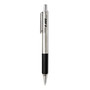 Zebra F-402 Ballpoint Pen, Retractable, Fine 0.7 mm, Black Ink, Stainless Steel/Black Barrel, 2/Pack