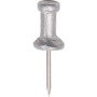 Gem Office Products Aluminum Pushpins - 0.50" Shank - 0.5" Diameter - for Notice - Silver - Aluminum