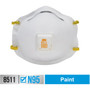 3M Particulate Respirator N95 - Particulate Protection - White - Exhalation Valve, Adjustable Nose Clip, Braided Headband