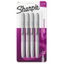 Sharpie Metallic Fine Point Permanent Markers, Fine Bullet Tip, Metallic Silver, 4/Pack