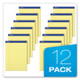 Ampad Perforated Writing Pads, Wide/Legal Rule, 50 Canary Yellow 8.5 x 11.75 Sheets, Dozen