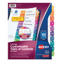 Avery Customizable TOC Ready Index Multicolor Tab Dividers, 10-Tab, 1 to 10, 11 x 8.5, White, Traditional Color Tabs, 1 Set