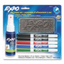 EXPO Dry Erase Marker, Eraser and Cleaner Kit, Fine Bullet Tip, Assorted Colors, 5/Set (SAN80675) View Product Image