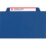 Smead Six-Section Pressboard Top Tab Classification Folders, Six SafeSHIELD Fasteners, 2 Dividers, Legal Size, Dark Blue, 10/Box