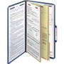 Smead Six-Section Pressboard Top Tab Classification Folders, Six SafeSHIELD Fasteners, 2 Dividers, Legal Size, Dark Blue, 10/Box