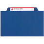 Smead Six-Section Pressboard Top Tab Classification Folders, Six SafeSHIELD Fasteners, 2 Dividers, Legal Size, Dark Blue, 10/Box