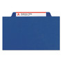 Smead Six-Section Pressboard Top Tab Classification Folders, Six SafeSHIELD Fasteners, 2 Dividers, Legal Size, Dark Blue, 10/Box