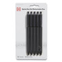 TRU RED Quick Dry Gel Pen, Retractable, Fine 0.5 mm, Black Ink, Black Barrel, 5/Pack View Product Image