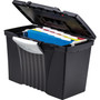 Storex Portable Letter/Legal Filebox with Organizer Lid, Letter/Legal Files, 14.5" x 10.5" x 12", Black