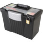 Storex Portable Letter/Legal Filebox with Organizer Lid, Letter/Legal Files, 14.5" x 10.5" x 12", Black