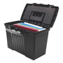 Storex Portable Letter/Legal Filebox with Organizer Lid, Letter/Legal Files, 14.5" x 10.5" x 12", Black
