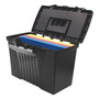 Storex Portable Letter/Legal Filebox with Organizer Lid, Letter/Legal Files, 14.5" x 10.5" x 12", Black