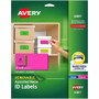 Avery Multipurpose Labels - 2" Width x 4" Length - Removable Adhesive - Rectangle - Inkjet, Laser - Neon Green, Neon Magenta, Neon Yellow