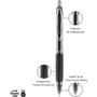 uniball Signo 207 Needle Point Gel Pen, Retractable, Medium 0.7 mm, Black Ink, Clear/Black Barrel, Dozen