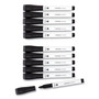 U Brands Medium Point Low-Odor Dry-Erase Markers with Erasers, Medium Bullet Tip, Black, Dozen