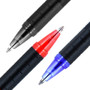 uniball Jetstream 101 Hybrid Gel Pen, Stick, Bold 1 mm, Blue Ink, Black/Blue Barrel, Dozen