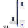 uniball Jetstream 101 Hybrid Gel Pen, Stick, Bold 1 mm, Blue Ink, Black/Blue Barrel, Dozen