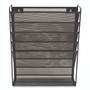 TRU RED Wire Mesh Incline Sorter, Enclosed Design, 5 Sections, Letter-Size, 13.38 x 4.52 x 16.45, Matte Black