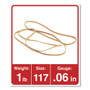 Universal Rubber Bands, Size 117, 0.06" Gauge, Beige, 1 lb Box, 210/Pack