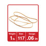 Universal Rubber Bands, Size 117, 0.06" Gauge, Beige, 1 lb Box, 210/Pack