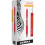 Zebra Sarasa Dry Gel X20 Gel Pen, Retractable, Fine 0.5 mm, Red Ink, Clear/Red Barrel, 12/Pack