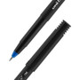 uniball ONYX Rollerball Pen, Stick, Fine 0.7 mm, Blue Ink, Black/Blue Barrel, Dozen