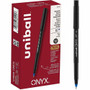 uniball™ Onyx Rollerball Pens - 0.7 mm Fine Pen Point - Blue Ink - Metal Tip