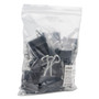Universal Binder Clip Zip-Seal Bag Value Pack, Medium, Black/Silver, 36/Pack