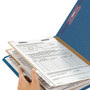 Smead Six-Section Pressboard Top Tab Classification Folders, Six SafeSHIELD Fasteners, 2 Dividers, Letter Size, Dark Blue, 10/Box