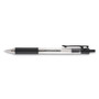 Universal Comfort Grip Ballpoint Pen, Retractable, Medium 1 mm, Black Ink, Clear/Black Barrel, 48/Pack